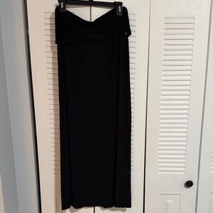 Calvin Klein Black Fold-Over Waist Maxi Skirt